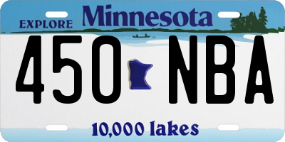 MN license plate 450NBA