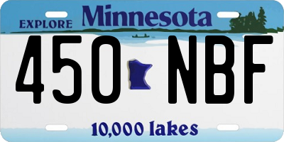 MN license plate 450NBF