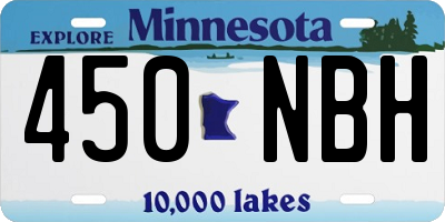 MN license plate 450NBH