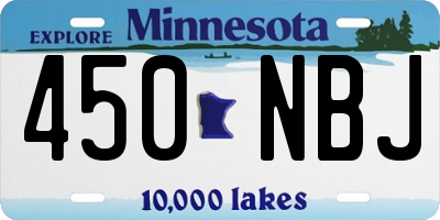 MN license plate 450NBJ