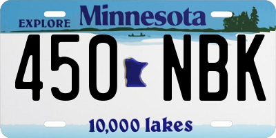 MN license plate 450NBK