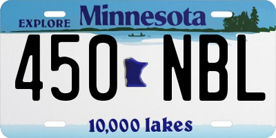 MN license plate 450NBL