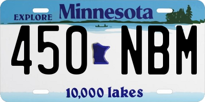 MN license plate 450NBM