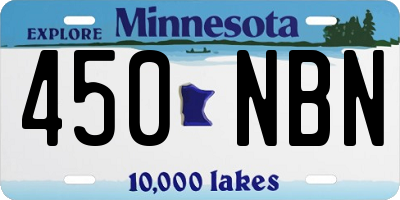 MN license plate 450NBN
