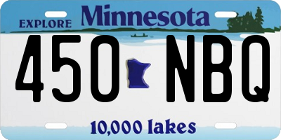 MN license plate 450NBQ