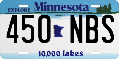 MN license plate 450NBS