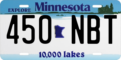 MN license plate 450NBT