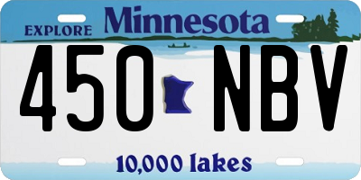 MN license plate 450NBV