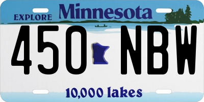 MN license plate 450NBW