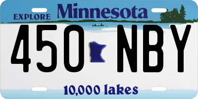 MN license plate 450NBY