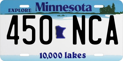MN license plate 450NCA