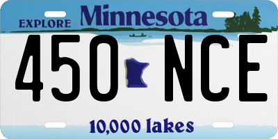 MN license plate 450NCE