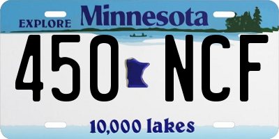MN license plate 450NCF