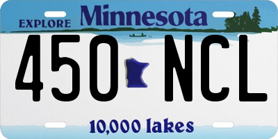 MN license plate 450NCL