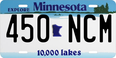 MN license plate 450NCM