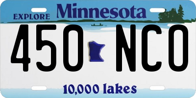 MN license plate 450NCO