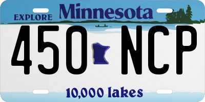 MN license plate 450NCP