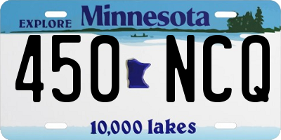 MN license plate 450NCQ