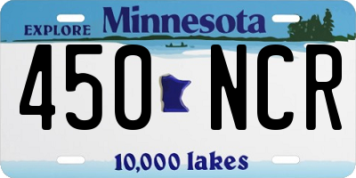 MN license plate 450NCR
