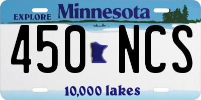 MN license plate 450NCS