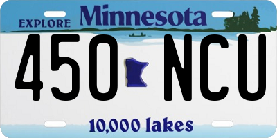 MN license plate 450NCU