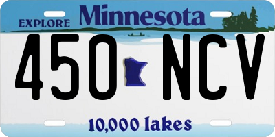 MN license plate 450NCV