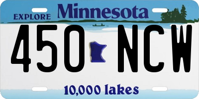 MN license plate 450NCW