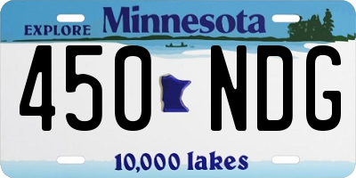 MN license plate 450NDG
