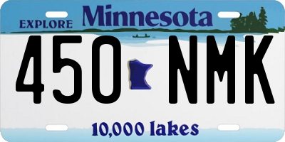 MN license plate 450NMK