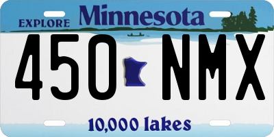 MN license plate 450NMX