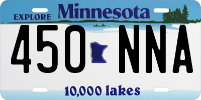 MN license plate 450NNA