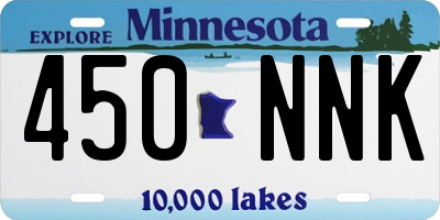 MN license plate 450NNK