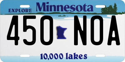 MN license plate 450NOA