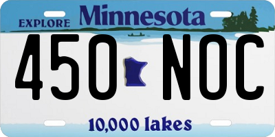 MN license plate 450NOC