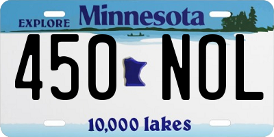 MN license plate 450NOL
