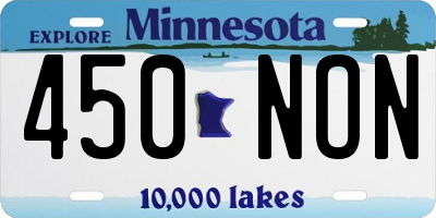 MN license plate 450NON