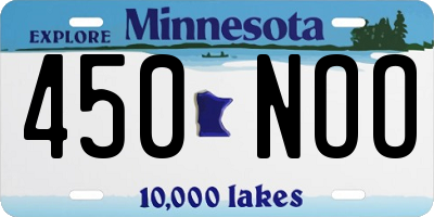 MN license plate 450NOO
