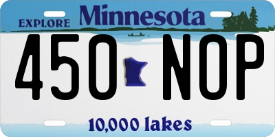 MN license plate 450NOP