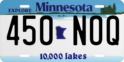 MN license plate 450NOQ