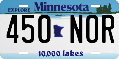 MN license plate 450NOR