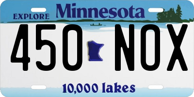 MN license plate 450NOX