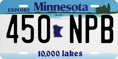 MN license plate 450NPB