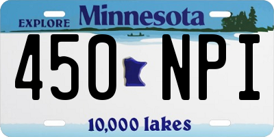 MN license plate 450NPI
