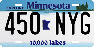 MN license plate 450NYG