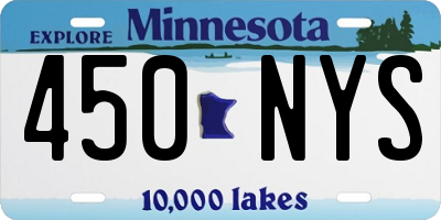 MN license plate 450NYS