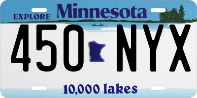 MN license plate 450NYX