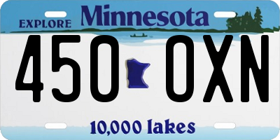 MN license plate 450OXN