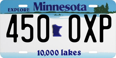 MN license plate 450OXP