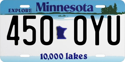 MN license plate 450OYU