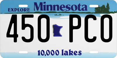 MN license plate 450PCO